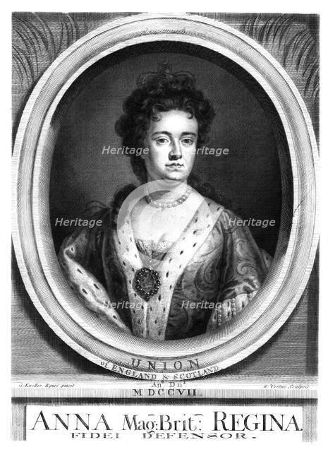 Anne, Queen of Great Britain and Ireland.Artist: George Vertue