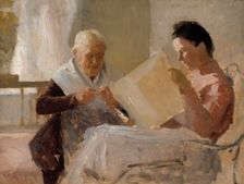 Annie Edelfelt with Fredrika Snygg, 1888. Creator: Albert Edelfelt