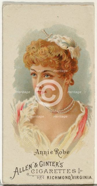 Annie Robe, from World's Beauties, Series 1 (N26) for Allen & Ginter Cigarettes, 1888., 1888. Creator: Allen & Ginter.
