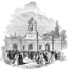 Anniversary Fete at the Arboretum, Derby - The Entrance Gateway, 1854. Creator: Unknown