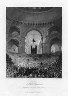 Anniversary of the London Charity Schools, St Paul's Cathedral, London, 19th century.Artist: AH Payne