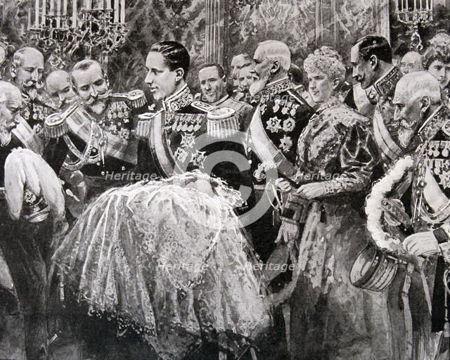 Announcement of  the Birth of Prince Heir to the authorities, 1907, King Alfonso XIII of Spain (1…