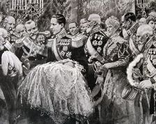 Announcement of the Birth of Prince Heir to the authorities, 1907, King Alfonso XIII of Spain (1…