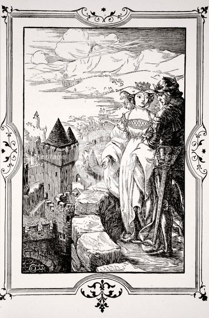 'Annoure brought the King out upon the battlements', 1905.  Creator: Dora Curtis.