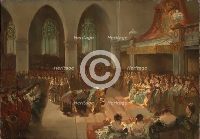 Anno 1689. The coronation of Wilhelm III. and Mary Stuart. Creator: Rochussen, Charles (1814-1894).