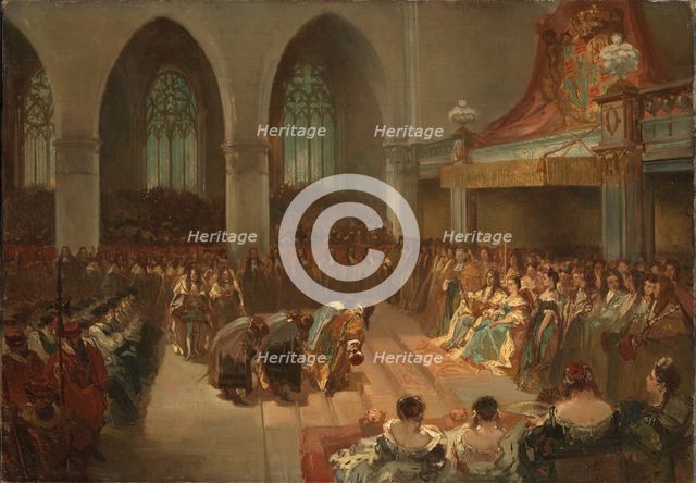 Anno 1689. The coronation of Wilhelm III. and Mary Stuart. Creator: Rochussen, Charles (1814-1894).