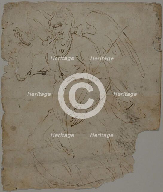 Annunciate Angel (recto), c. 1600 Creator: Unknown.