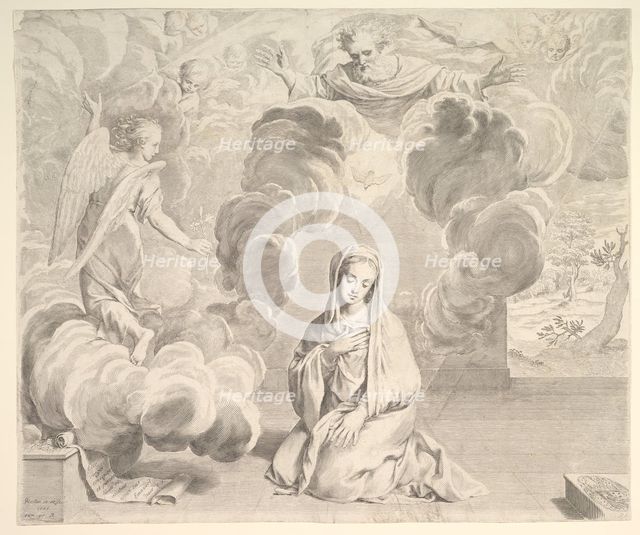 Annunciation, 1666. Creator: Claude Mellan.