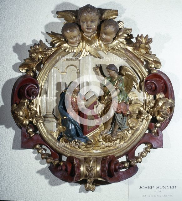 Annunciation of the Virgin, from the Choir of the Cathedral of Manresa, 1715.. Creator: Sunyer Josep (1673-1751).