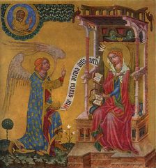 Annunciation of the Virgin Mary c1350 (1955).Artist: Master of the Vyssi Brod Altar