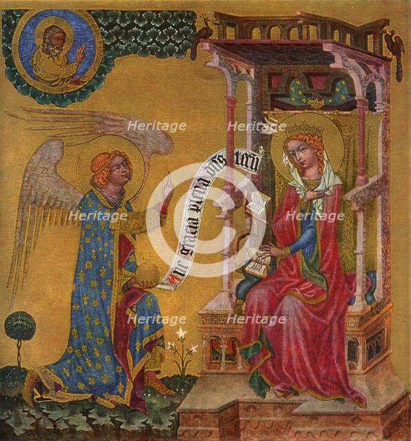 'Annunciation of the Virgin Mary', c1350 (1955).Artist: Master of the Vyssi Brod Altar