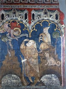 Annunciation of the Shepherds wall painting from the chapel of the church of San Pedro de Olite