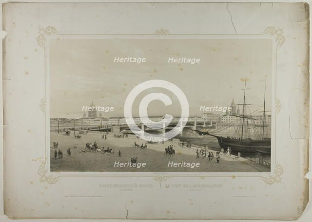 Annunciation Bridge in St. Petersburg, c. 1820. Creator: C. Schultz.