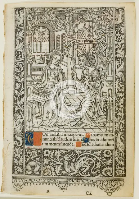 Annunciation, from a book of hours, 1505/10. Creator: Thielmann Kerver.