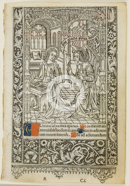 Annunciation, from a book of hours, 1505/10. Creator: Thielmann Kerver.