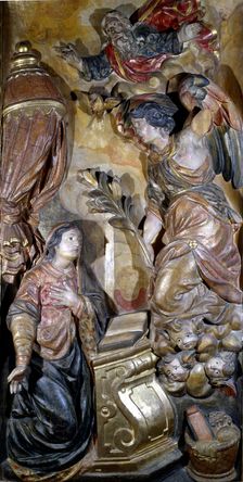 Annunciation, from the Roser Altarpiece of the Church of San Pere Mártir de Manresa, 1642. Creator: Grau, Joan (1608-1685)