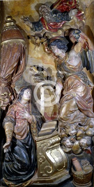 Annunciation, from the Roser Altarpiece of the Church of San Pere Mártir de Manresa, 1642. Creator: Grau, Joan (1608-1685).