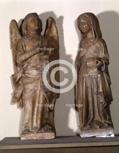 Annunciation', sculpture group in marble representing the Archangel Gabriel and the Virgin Mary, …