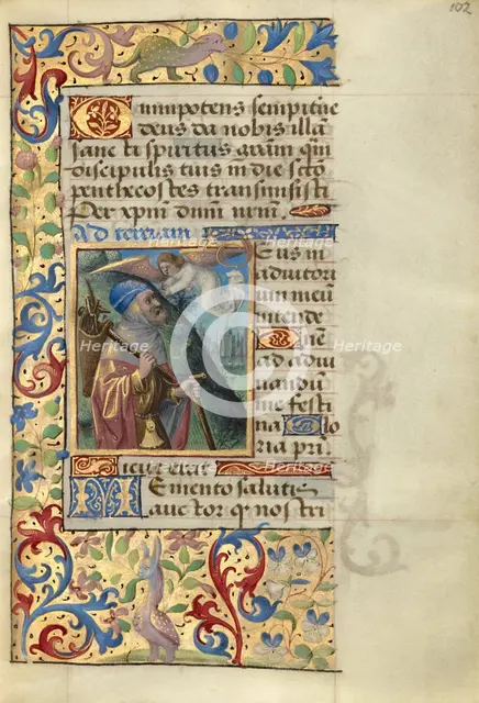 Annunciation to Joseph; Poncher Hours, about 1500. Creator: Master of Cardinal Bourbon.