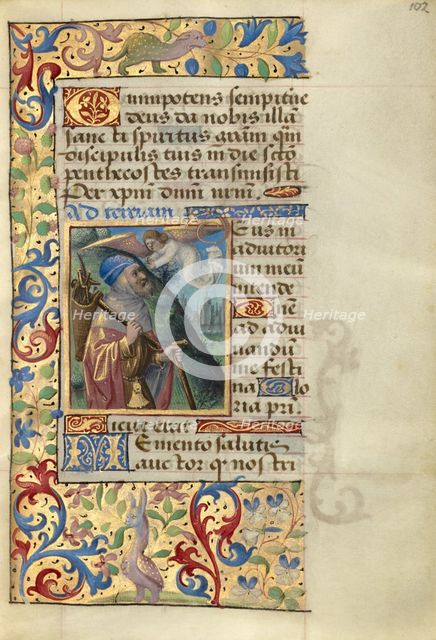 Annunciation to Joseph; Poncher Hours, about 1500. Creator: Master of Cardinal Bourbon.