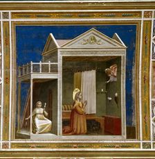 Annunciation to Saint Anne (From the Scenes from the Life of Joachim), 1304-1306. Creator: Giotto di Bondone (1266-1377)