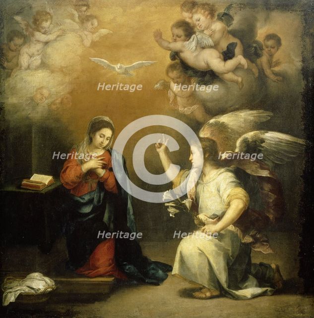 Annunciation to the Virgin, 1660-1680. Creator: Bartolomé Esteban Murillo.