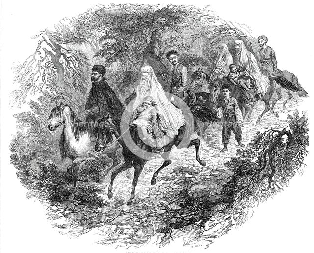 Annual migration of a Tartar family, 1844. Creator: Unknown.