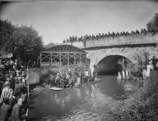 Annual Beating the Bounds ceremony, Botley Bridge, Oxford, Oxfordshire, 1892. Artist: Henry Taunt