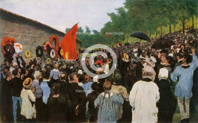 'Annual Celebration by the Wall of the Communards at the...Cemetery in Paris', 1883, (1965).  Creator: Il'ya Repin.