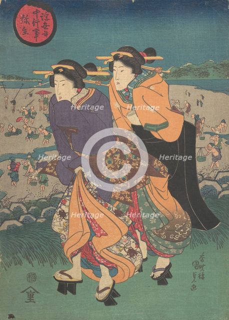 Annual event - the third month (Ukiyo nenju gyoji: Yayoi), mid-19th century., mid-19th century. Creator: Utagawa Kunisada.
