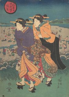 Annual event - the third month (Ukiyo nenju gyoji: Yayoi), mid-19th century., mid-19th century. Creator: Utagawa Kunisada