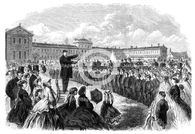 Annual Inspection of the Middlesex Industrial School at Feltham, 1865. Creator: Unknown.