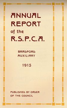 Annual Report of the R.S.P.C.A. 1916