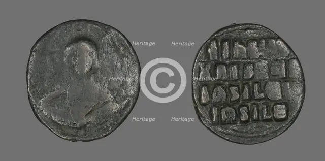 Anonymous Follis (Coin), 976-1028, attributed to Basil II and Constantine VIII. Creator: Unknown.