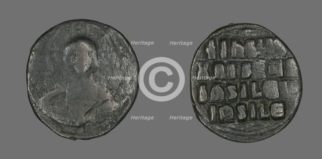 Anonymous Follis (Coin), 976-1028, attributed to Basil II and Constantine VIII. Creator: Unknown.