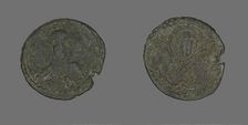 Anonymous Follis (Coin), Attributed to Constantine IX, 1042-1055. Creator: Unknown