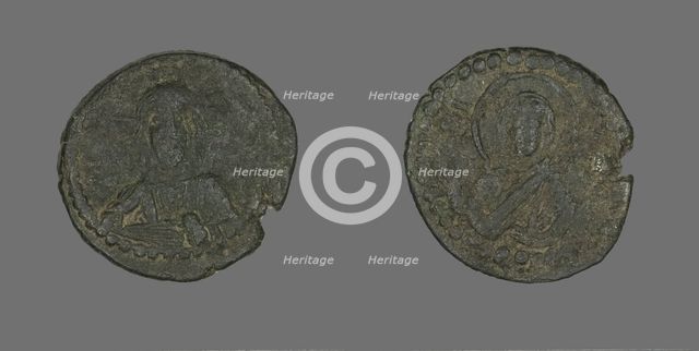 Anonymous Follis (Coin), Attributed to Constantine IX, 1042-1055. Creator: Unknown.