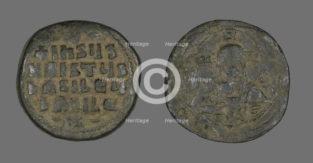 Anonymous Follis (Coin), Attributed to John I Tzimisces, 972-976. Creator: Unknown.