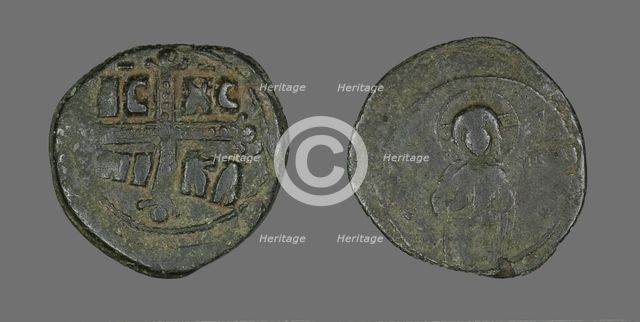 Anonymous Follis (Coin), Attributed to Theodora, 1055-1056. Creator: Unknown.