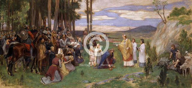 Ansgar Preaching Christianity, late 19th-early 20th century. Creator: Georg Pauli.