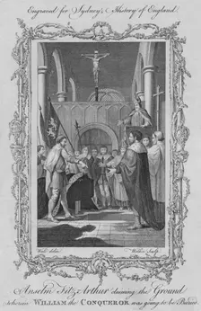 Anselm Fitz Arthur claiming the Ground where William the Conqueror was to be buried 1773. Creator: William Walker