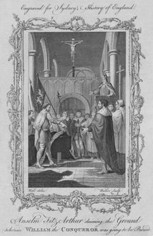 Anselm Fitz Arthur claiming the Ground where William the Conqueror was to be buried 1773. Creator: William Walker