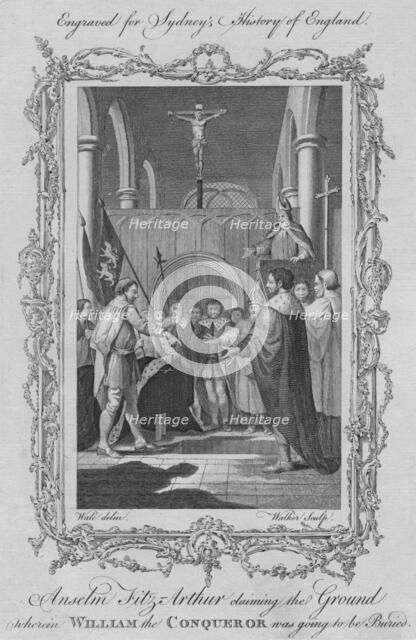 'Anselm Fitz Arthur claiming the Ground where William the Conqueror was to be buried', 1773. Creator: William Walker.