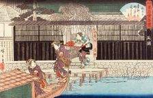 Aoyagi Restaurant in Ryogoku District, 1839. Creator: Ando Hiroshige
