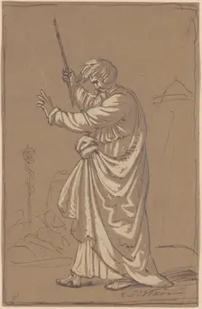 Aaron Converting His Staff into a Serpent, c. 1860s. Creator: Robert Walter Weir