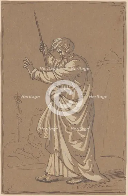 Aaron Converting His Staff into a Serpent, c. 1860s. Creator: Robert Walter Weir.