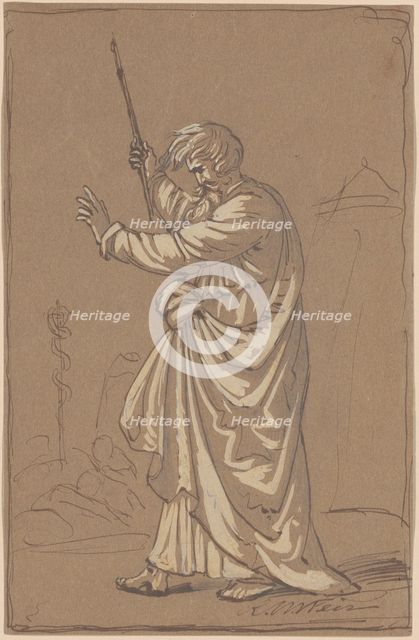 Aaron Converting His Staff into a Serpent, c. 1860s. Creator: Robert Walter Weir.