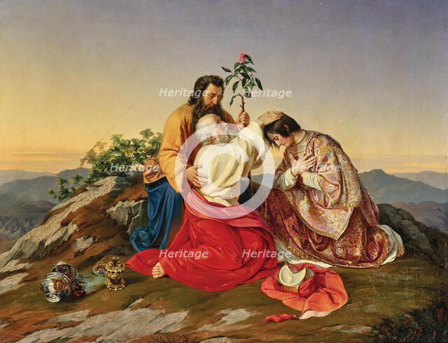 Aaron blesses Eleazar. Creator: Weidlich, Adolf (1816-1885).