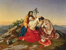 Aaron blesses Eleazar. Creator: Weidlich, Adolf (1816-1885)