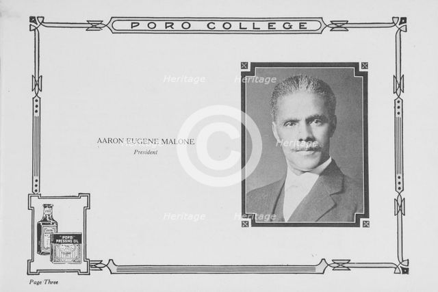 Aaron Eugene Malone; President, 1922. Creator: Unknown.